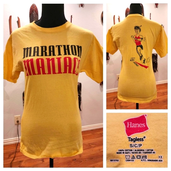 Classic "Marathon Maniac," SS, Fitted Tee, Size S - Picture 1 of 1